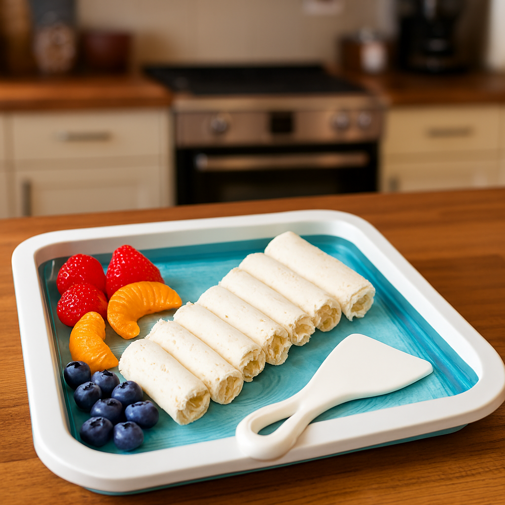Rolled Ice Cream Maker Pan – DIY Frozen | 9.5 x 7.5 Inch Non-Stick Cooling Plate for Quick Homemade Ice Cream