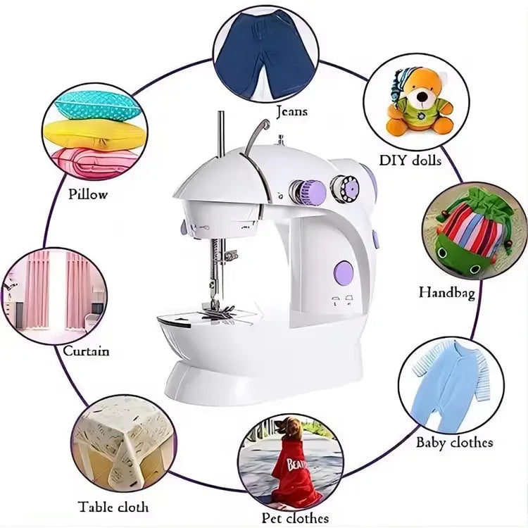Portable Mini Dual-Speed Electric Sewing Machine, with Foot Pedal & Accessories Kit
