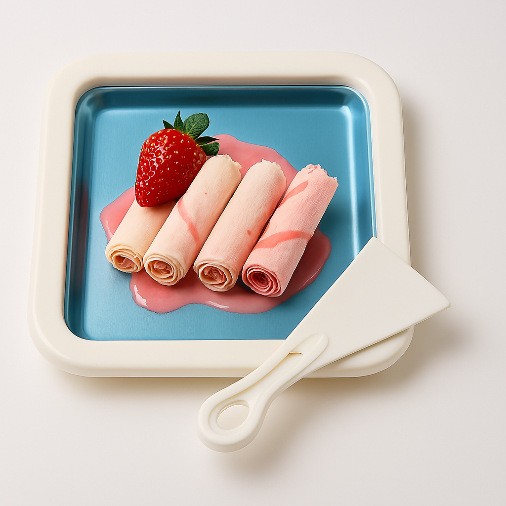 Rolled Ice Cream Maker Pan – DIY Frozen | 9.5 x 7.5 Inch Non-Stick Cooling Plate for Quick Homemade Ice Cream