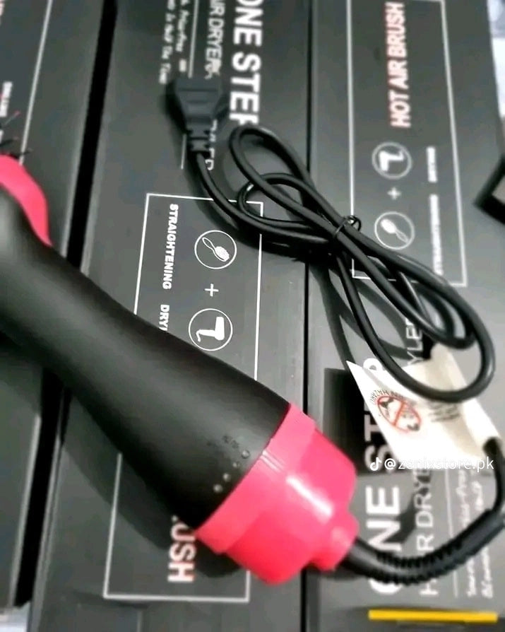 3-in-1 One Hot Air Brush Hair Dryer & Styler – Drying, Straightening & Volumizing Brush