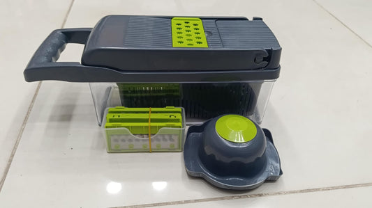 Vegetable Chopper 16 Pcs Set – Manual Onion Chopper, Food Slicer & Potato Cutter with Handle – Multi-Function Kitchen Tool