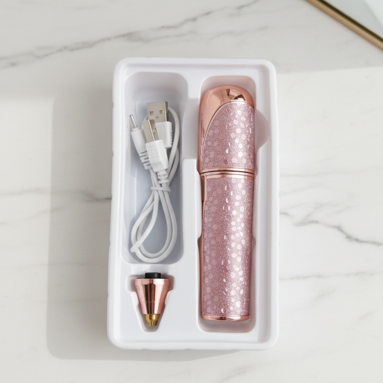 2 in 1 Electric Eyebrow Trimmer – Rechargeable, Painless Hair Removal for Women (Random Color)