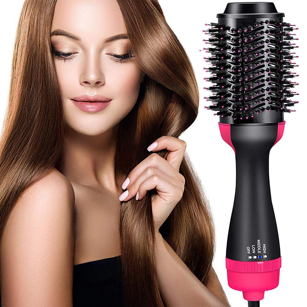 3-in-1 One Hot Air Brush Hair Dryer & Styler – Drying, Straightening & Volumizing Brush