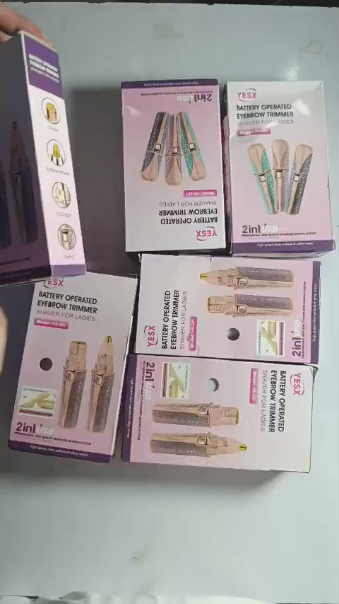 2 in 1 Electric Eyebrow Trimmer – Rechargeable, Painless Hair Removal for Women (Random Color)